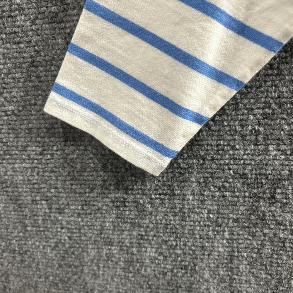 Vineyard Vines Lace Hem Mini Shift Dress 3/4 Sleeve White Blue Striped XXS - Picture 14 of 16